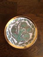 Hand geschilderd Grieks verguld bordje Pandora Ceramics, Ophalen of Verzenden