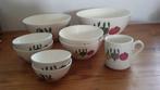 Retro/vintage nestschalen set + beker - afbeelding groentes, Huis en Inrichting, Keuken | Servies, Ophalen of Verzenden