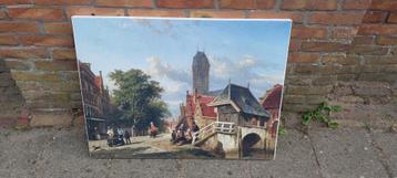 Mooie unieke print van Oudewater op duurzaam canvas beschikbaar voor biedingen