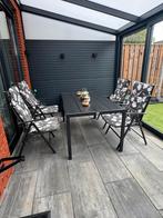 Tuintafel + 4 stoelen, Tuin en Terras, Tuinsets en Loungesets, Ophalen of Verzenden, Zo goed als nieuw