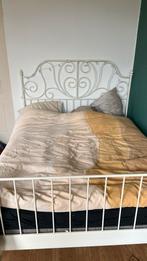 Compleet wit metalen ikea bed met twee lattenbodems, Huis en Inrichting, Slaapkamer | Bedden, Ophalen, Gebruikt, Wit, Tweepersoons