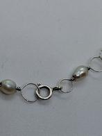 Zilveren ketting met parels - 925 zilver - 42 cm, Ophalen of Verzenden, Zo goed als nieuw, Met edelsteen, Zilver