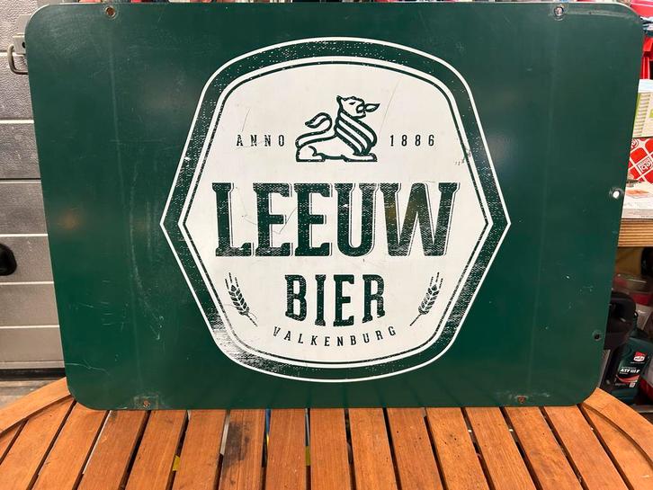 Leeuw Bier Reclamebord - 70x50cm, Verzamelen, Merken en Reclamevoorwerpen, Gebruikt, Reclamebord, Ophalen of Verzenden