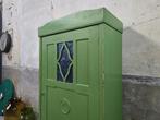 Houten Vitrine Kast Groene Vintage Vitrinekast Landelijk 5, Huis en Inrichting, Kasten | Overige, Ophalen of Verzenden, Gebruikt