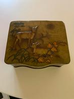 Vintage brocante blik met hertjes, Ophalen of Verzenden, Gebruikt, Overige, Overige merken