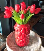 Rode kunst tulpen bloemen fake nep, Huis en Inrichting, Verzenden, Zo goed als nieuw, Binnen