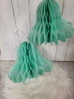 2 papieren kerstklokken. Mintgroen, Diversen, Kerst, Ophalen of Verzenden, Zo goed als nieuw