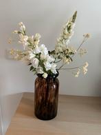 Mooie grote tijgervaas met boeket bloemen, Huis en Inrichting, Ophalen of Verzenden, Zo goed als nieuw