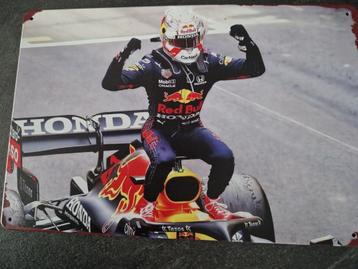 3 x Metalen wand/bordjes van Max Verstappen leuke bordjes beschikbaar voor biedingen