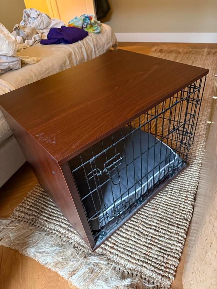 Eiken hout honden bench, Dieren en Toebehoren, Hondenhokken, Zo goed als nieuw, Ophalen