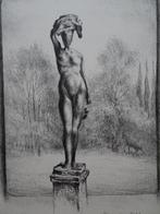 Litho standbeeld van naakte vrouw eigen druk Hans van Dokkum, Antiek en Kunst, Kunst | Litho's en Zeefdrukken, Verzenden