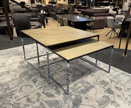 Salontafel 2-delig Goud Direct/Leverbaar/Enschede E-2141, Huis en Inrichting, Tafels | Salontafels, Nieuw, Minder dan 50 cm, 50 tot 100 cm