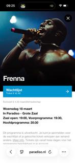 Frenna concert Paradiso 18 maart 2026, Tickets en Kaartjes, Concerten | Pop, Drie personen of meer, Maart