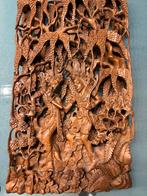 Indonesisch Houtsnijwerk Paneel, Antiek en Kunst, Ophalen of Verzenden
