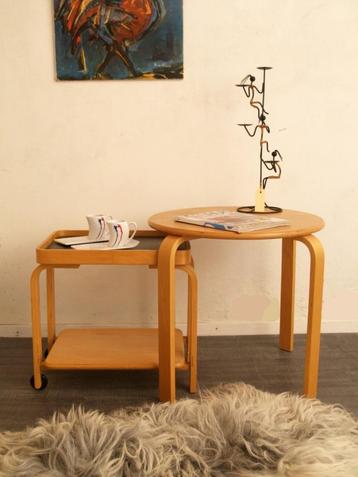 Ikea Brunabo plywood nesting table + trolley vintage design beschikbaar voor biedingen