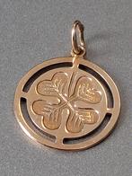 14 karaat gouden klavertje 4 hanger, Ophalen of Verzenden, Zo goed als nieuw, Goud, Goud