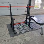 Squat Rack met Bankje + Olympische Gewichten Set, Sport en Fitness, Ophalen, Zo goed als nieuw, Overige typen