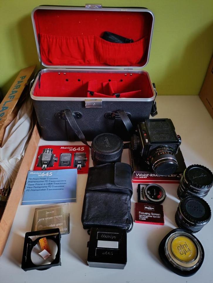Mamiya 645 met koffer, Audio, Tv en Foto, Fotocamera's Analoog, Gebruikt, Spiegelreflex, Overige Merken, Ophalen