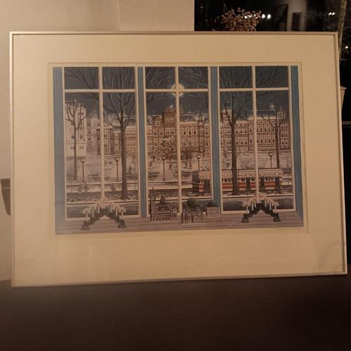 Uitzicht op het Binnenhof  Den Haag (zeefdruk), Antiek en Kunst, Kunst | Litho's en Zeefdrukken, Ophalen of Verzenden