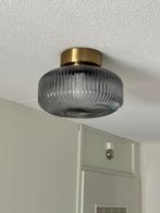 SOLKLINT Plafondlamp, messing/grijs helder glas, 27 cm, Ophalen, Zo goed als nieuw, Glas