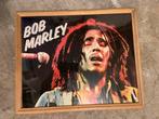 Bob Marley poster ingelijst houten lijst met glas, Ophalen of Verzenden, Zo goed als nieuw, Hout, Minder dan 50 cm