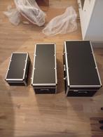 3x Opbergkoffers - Zwart met zilveren rand, Gebruikt, 50 tot 100 cm, Ophalen of Verzenden, 50 tot 75 cm