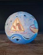 div. keramiek windlicht kunstobject bol lamp waxinelichtje, Overige materialen, Ophalen of Verzenden, Zo goed als nieuw, Crème