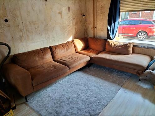 Comfortabele microleder hoekbank, Huis en Inrichting, Banken | Complete zithoeken, Zo goed als nieuw, Overige materialen, Ophalen