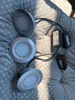 Inbouw LED spots – set van 3 stuks met trafo (Paulmann), Gebruikt, Metaal of Aluminium, Ophalen of Verzenden, Inbouw