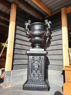 Gietijzeren tuinvazen tuinvaas bloempot bloembak op sokkel, Ophalen, Nieuw