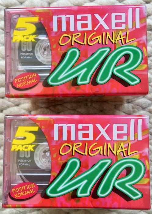 10x NOS Maxell UR60 NIEUW UR cassettebandjes cassettes folie, Cd's en Dvd's, Cassettebandjes, Nieuw in verpakking, Onbespeeld
