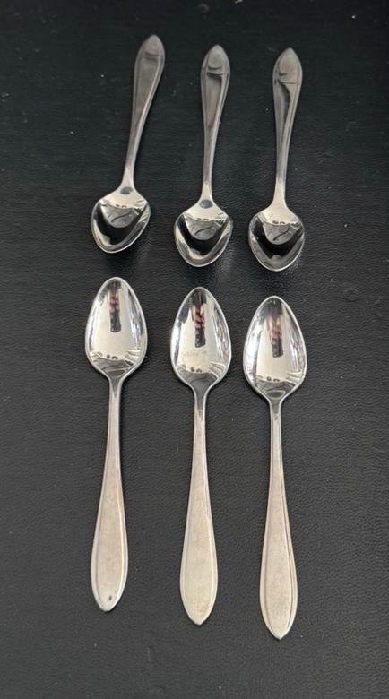 Set van 6 Mini theelepeltjes gero zilmeta metaallegering, Antiek en Kunst, Antiek | Bestek, Ophalen of Verzenden