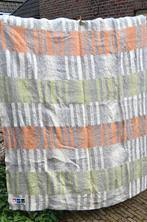 Vintage wollen oranje grijs groen DIDAS deken 1.60 x 2.05 mt, Huis en Inrichting, Slaapkamer | Beddengoed, Gebruikt, Deken of Dekbed