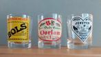 Borrelglazen 3x jenever merken, Verzamelen, Glas en Borrelglaasjes, Nieuw, Borrel- of Shotglas, Ophalen