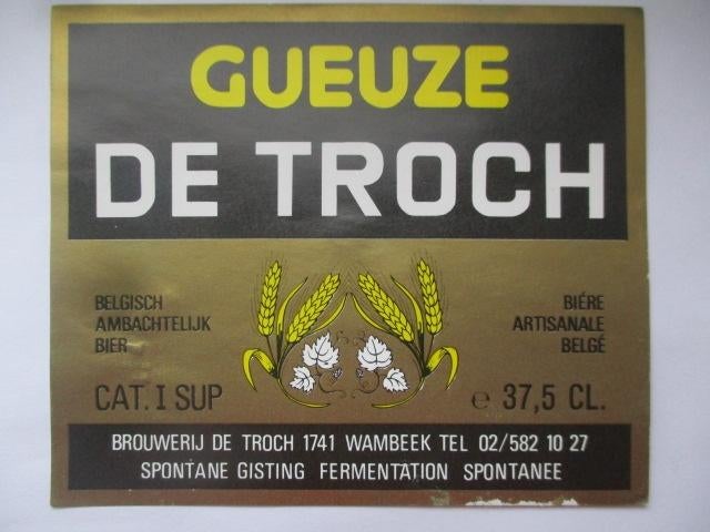 bieretiket Belgie 23-2 (B2 D22) de troch, Ophalen of Verzenden, Gebruikt, Overige typen, Overige merken