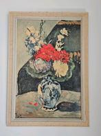 Schilderij delfts vaas met bloemen, Ophalen of Verzenden