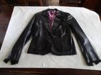 INSOLITA zwarte leren blazer met franjes, Kleding | Dames, Jasjes, Kostuums en Pakken, Zwart, Maat 42/44 (L), Nieuw, Ophalen of Verzenden