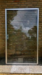 Windscherm Glas 4mm in slank blank Aluminium Frame 120 x 202, Doe-het-zelf en Verbouw, Glas en Ramen, Ophalen, Zo goed als nieuw