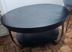 Ronde zwarte salontafel, Huis en Inrichting, Ophalen, Gebruikt, 50 tot 100 cm, Rond