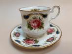 Vintage Queen's Rosina Blauw China Theekop en Schotel, Ophalen of Verzenden
