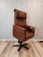 Prominent Göteborg leren sta op stoel relax fauteuil, Huis en Inrichting, Fauteuils, Prominent, Leer, Ophalen of Verzenden, Zo goed als nieuw