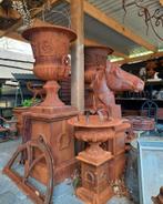 Gietijzeren tuinvazen tuinvaas bloempot bloembak op sokkel, Tuin en Terras, Ophalen, Nieuw