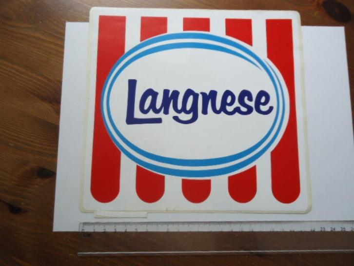 sticker oud Langnese honing OLa ijs groot vintage retro logo, Verzamelen, Stickers, Zo goed als nieuw, Bedrijf of Vereniging, Verzenden