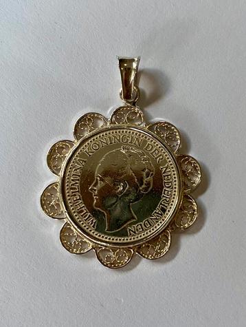 Zilveren Wilhelmina Munt Hanger 1922 beschikbaar voor biedingen
