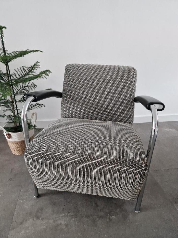 Leolux Scylla Fauteuil - Tijdloos Design, Huis en Inrichting, Fauteuils, Gebruikt, Leer, Stof, 50 tot 75 cm, 75 tot 100 cm, Ophalen