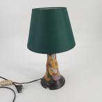 Platelen staande lamp met groene kap 34 cm hoog, Ophalen of Verzenden, Gebruikt, Overige materialen, Minder dan 100 cm
