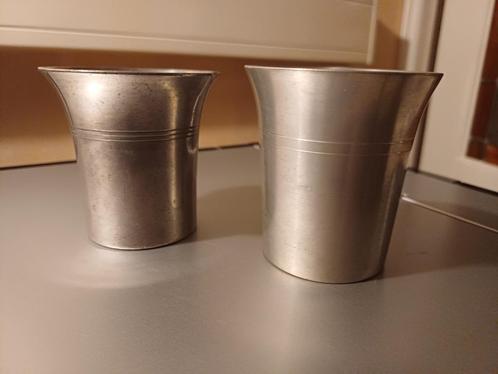 Tinnen bekertjes, rond model., Antiek en Kunst, Antiek | Tin, Ophalen of Verzenden