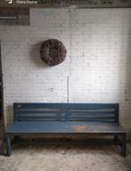 Antieke bank voor aan tafel, veranda...blauw 199.5 cm lang, Ophalen of Verzenden