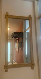 Vintage Spiegel Mosterdkleur, Ophalen, Gebruikt, 100 tot 150 cm, Rechthoekig