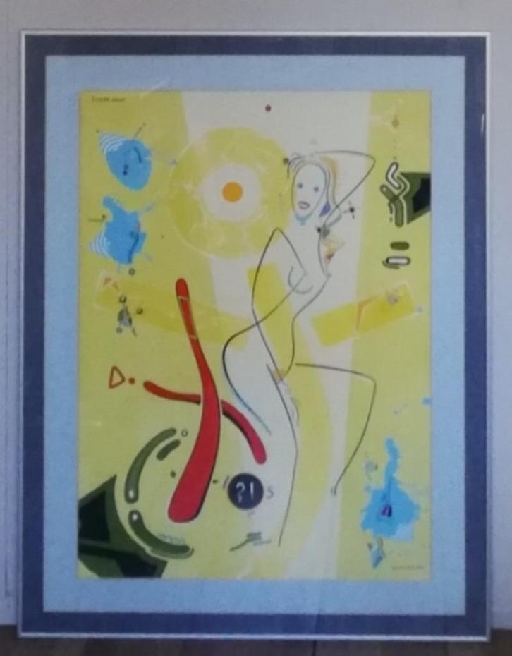 Tekening/schildering zittend naakt - Joseph Bruyn, Antiek en Kunst, Kunst | Schilderijen | Modern, Ophalen